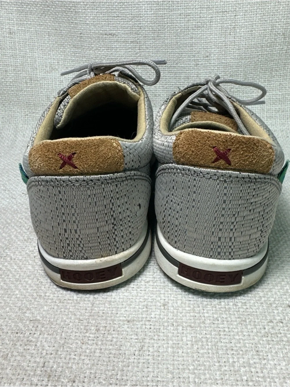 Twisted X Work Boat Shoes Mens 8M Gray Canvas Slip Resistant Casual Loafers